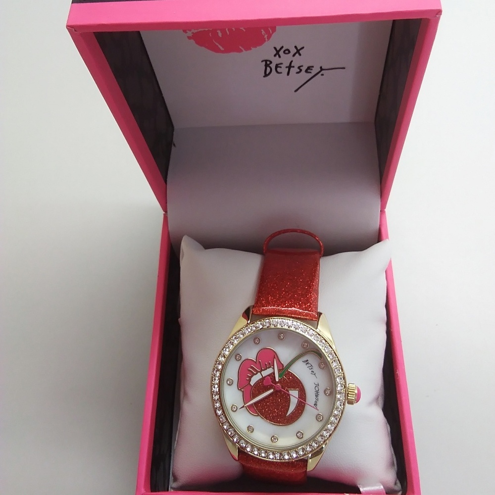 Betsey Johnson New Cherry Red Watch